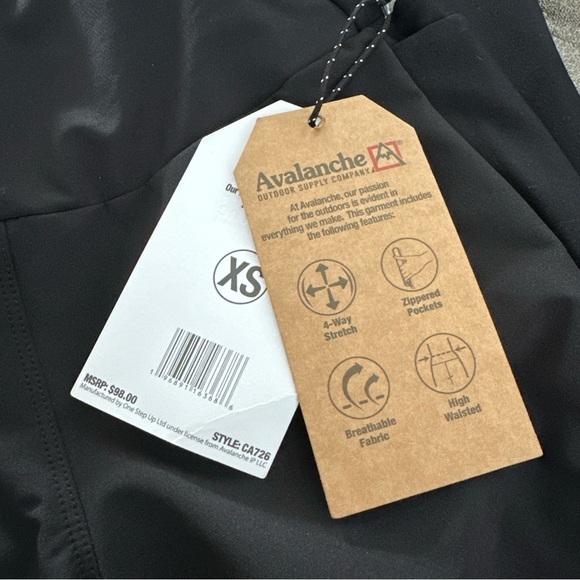 NWT Avalanche Black High Waisted Leggings Size XS - Picture 5 of 5